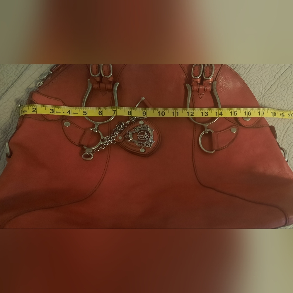 NOW ACCEPTING OFFERS! Vintage Red Leather Juicy Couture XL Purse - Picture 15 of 16